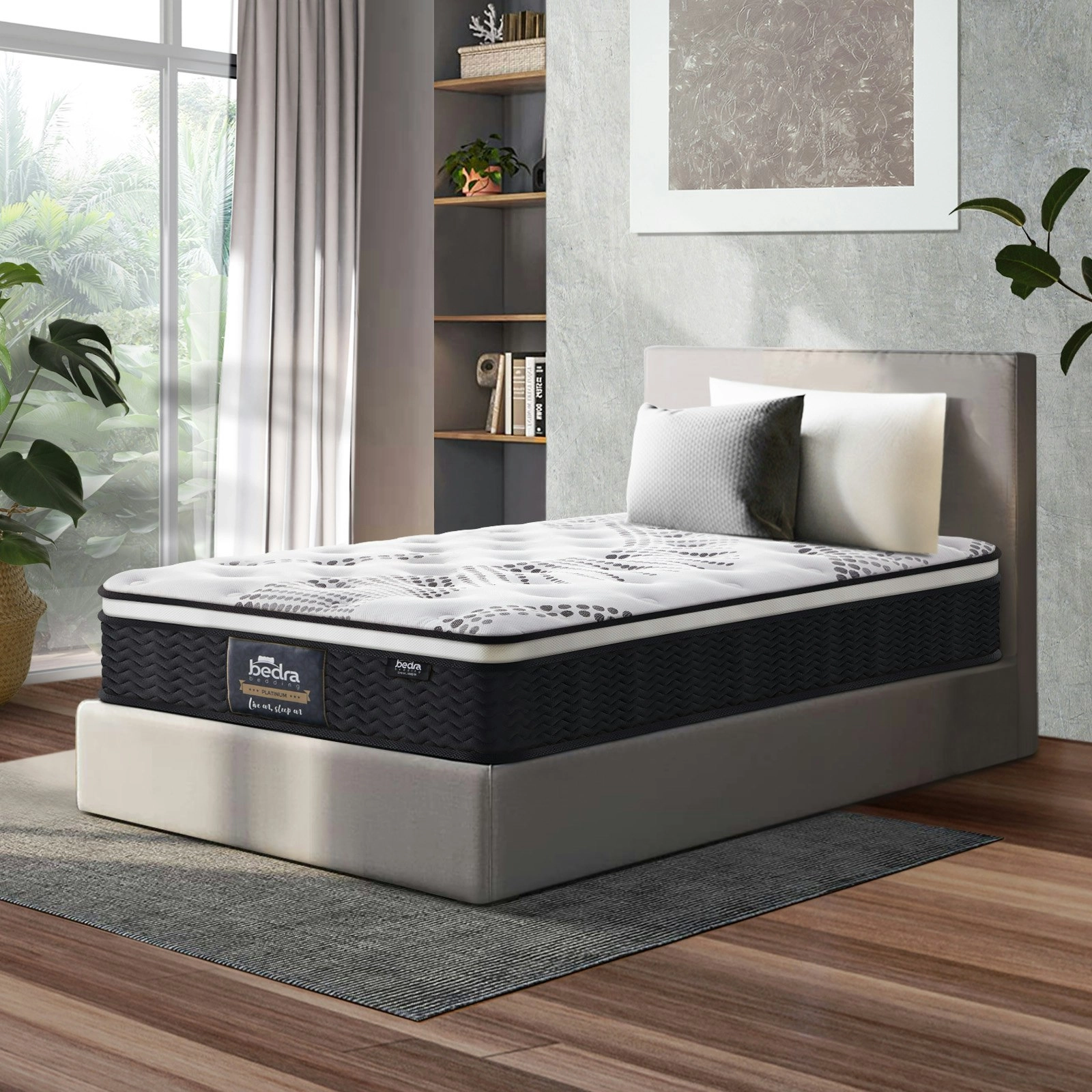 Bedra King Single Mattress Cool Gel Foam Euro Top Bed Pocket Spring Medium 22cm