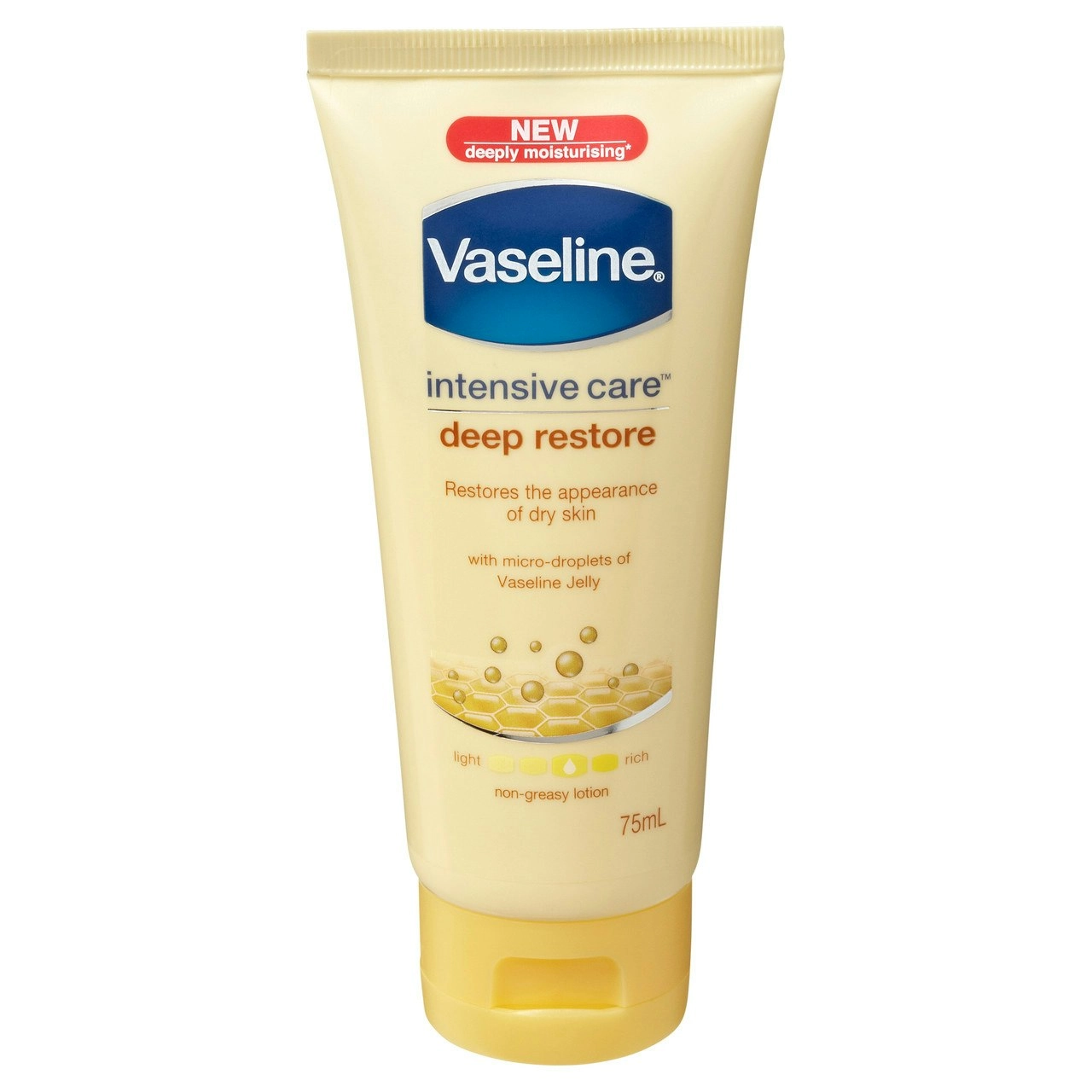 Vaseline Intensive Care Deep Restore Body Lotion for nourished, healthy-looking skin 75mL