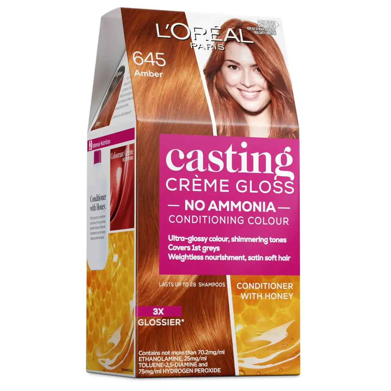 L'Oreal Paris Casting Creme Gloss Semi-Permanent  Hair Colour - 645 Amber (Ammonia Free)