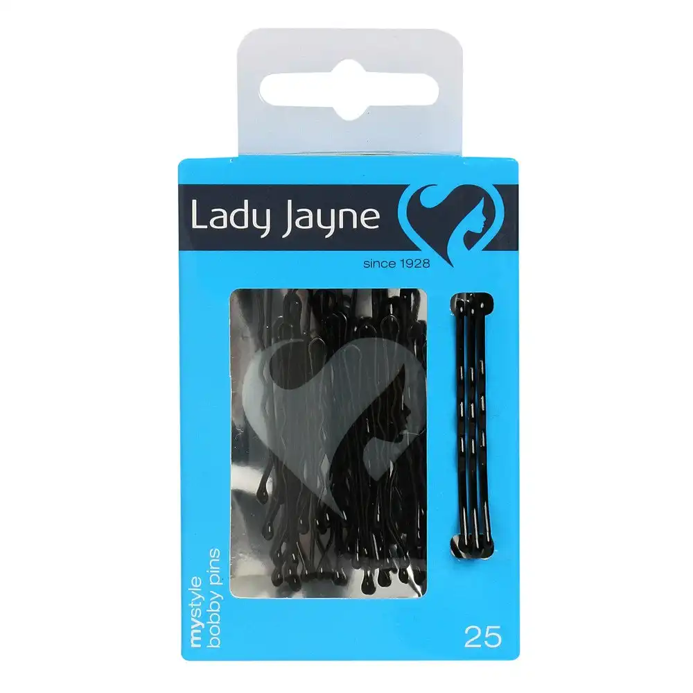 Lady Jayne Large Black Bobby Pins 25 Pack
