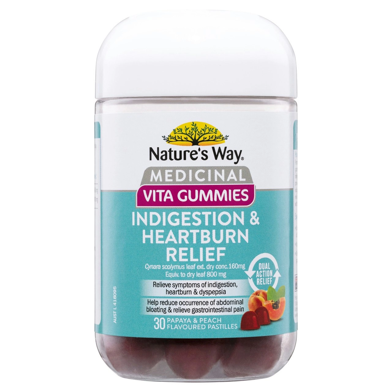 Nature's Way Medicinal Vita Gummies Indigestion & Heartburn Relief 30