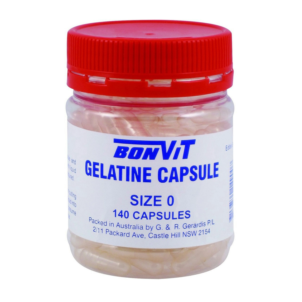 Bonvit Empty Gelatine Capsules Size 0 Capsules 140