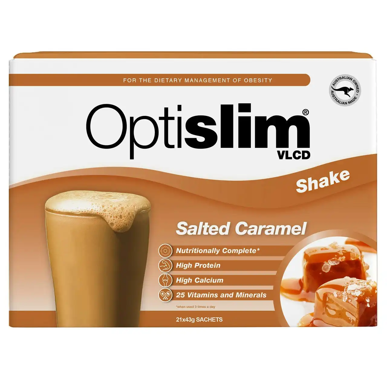 Optislm VLCD Shake Salted Caramel 21x43g