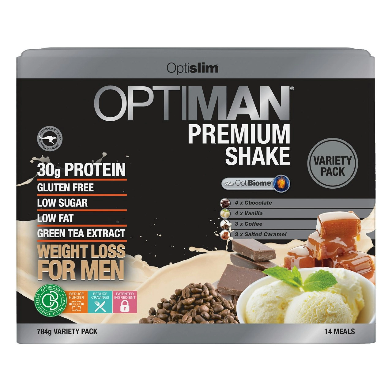 Optiman Premium Shake Variety Pack 784g