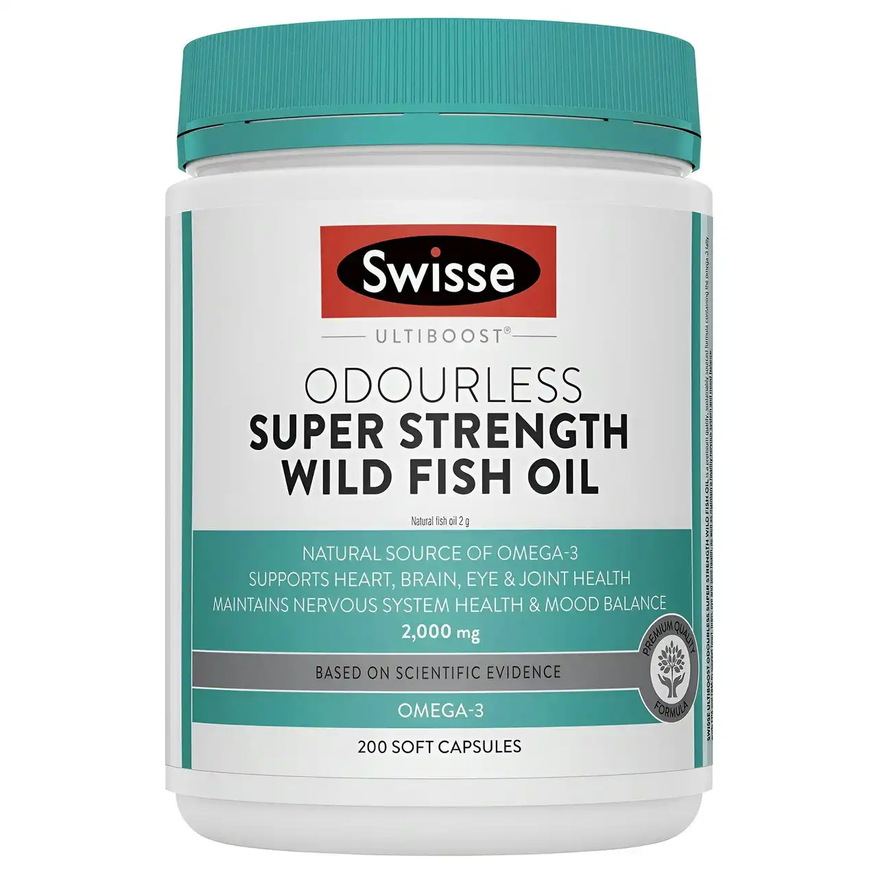 Swisse Ultiboost Odourless Super Strength Wild Fish Oil 200 Capsules
