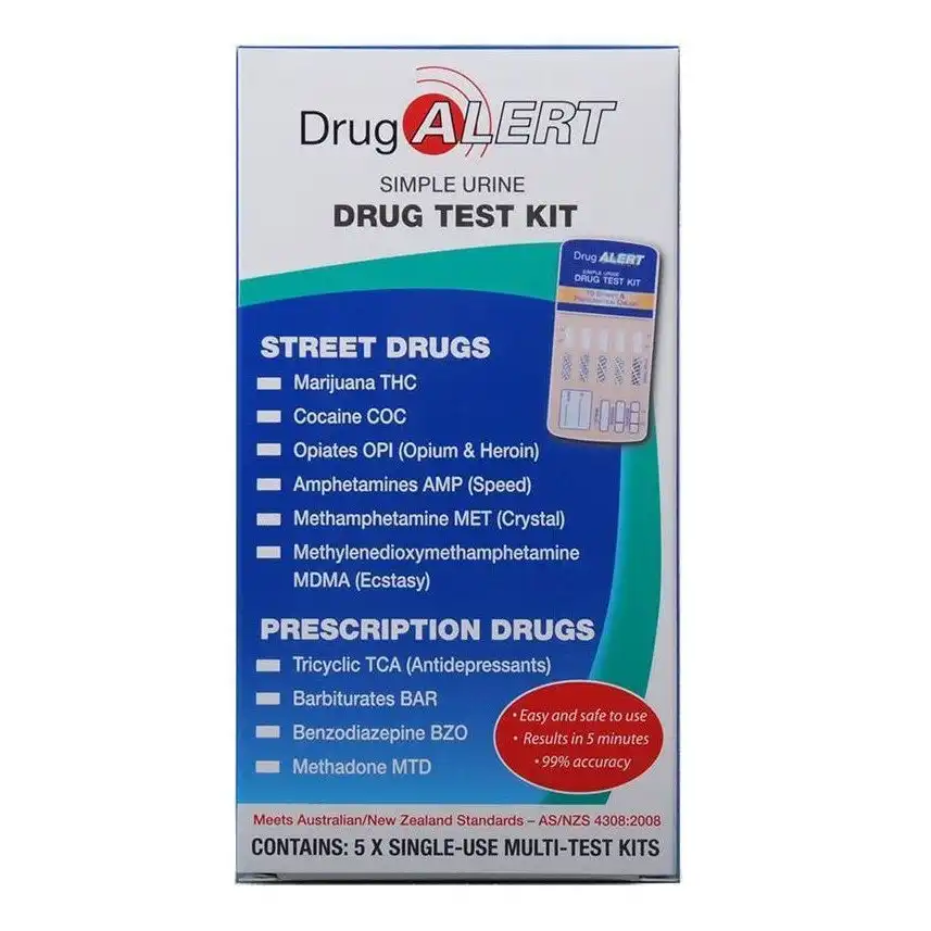 Drug Alert Multi Drug Test Kit x 5 Single Use Tests