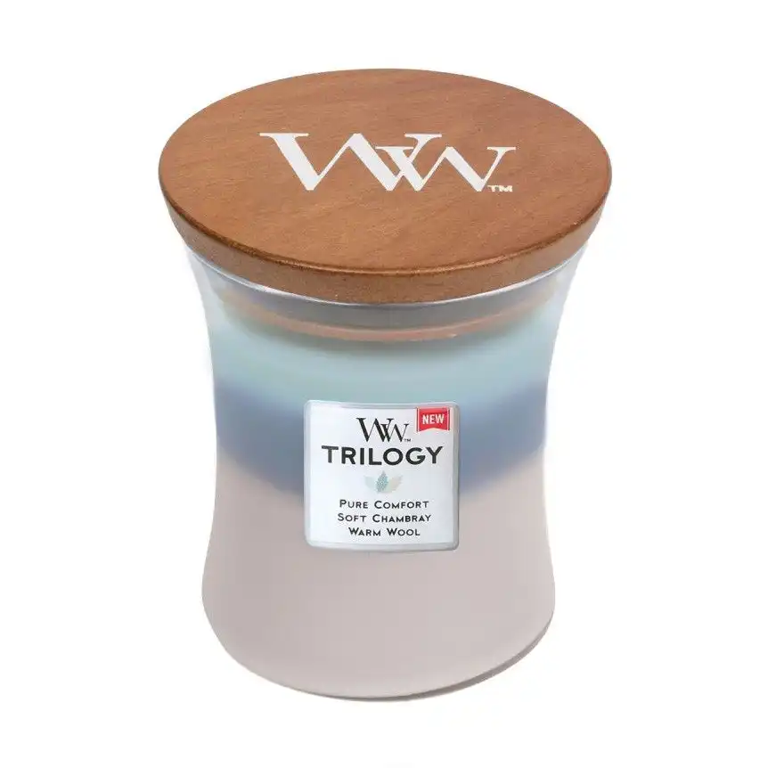 WoodWick Medium Woven Comfort Trilogy Scented Candle