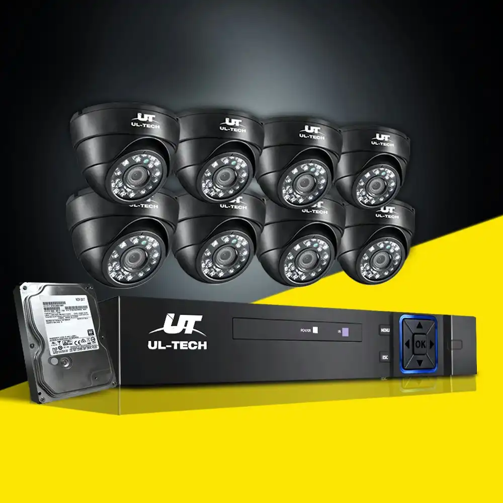 UL-tech CCTV Camera Security System 8CH DVR 8 Dome Cameras 2TB Hard Drive