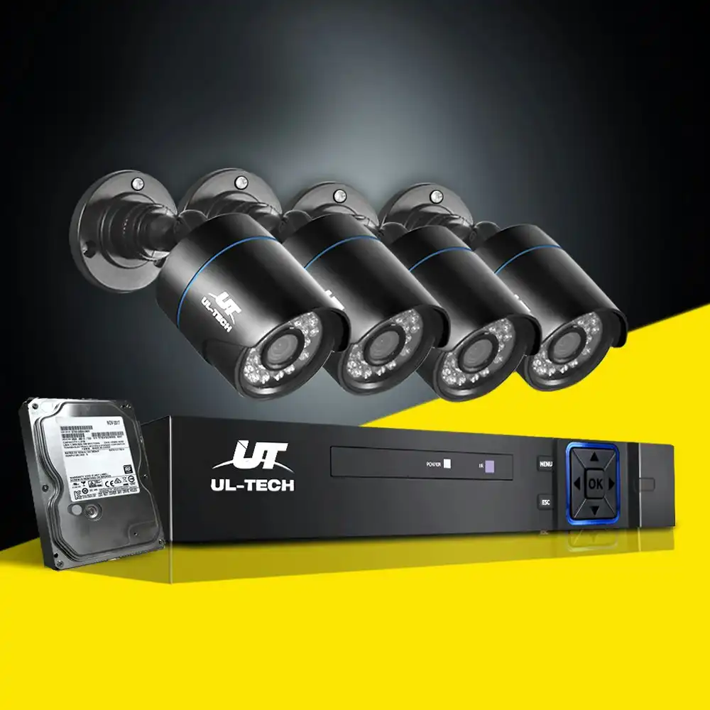 UL-tech CCTV Camera Security System 8CH DVR 4 Bullet Cameras 2TB Hard Drive
