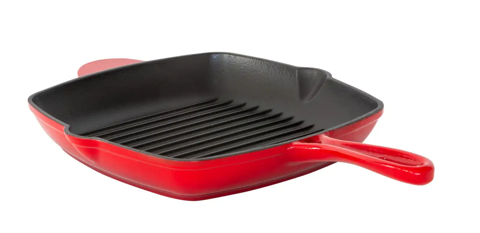 Enamelled Cast Iron Square Grill Pan (44 x 30 x 4.7 cm) - Red