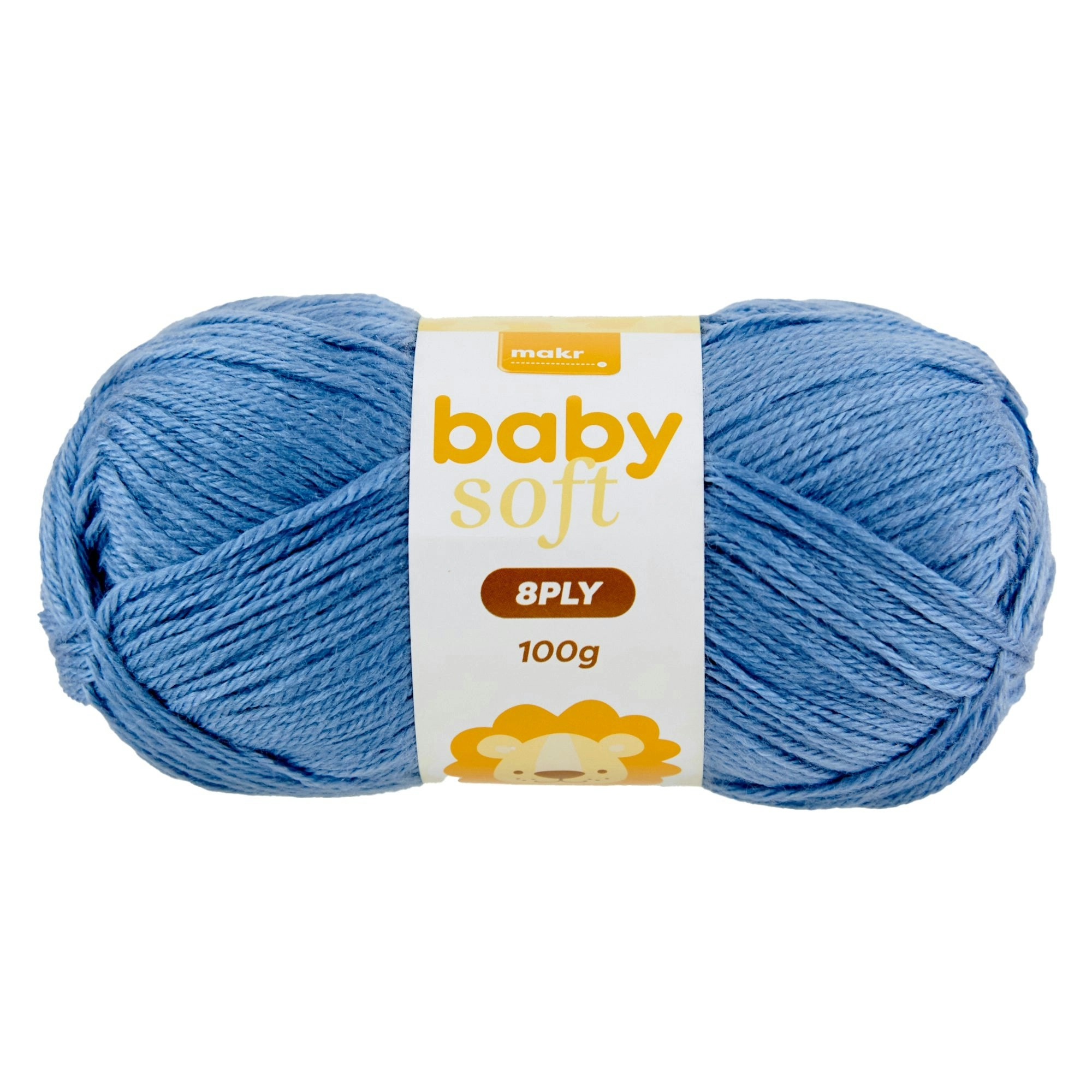 Makr Baby Soft Crochet & Knitting Yarn 8ply, 100g Acrylic Nylon Yarn