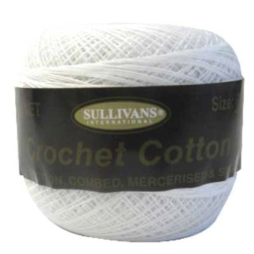 Sullivnas No.60 Crochet and Knitting Yarn, Cotton White- 20g Cotton Yarn