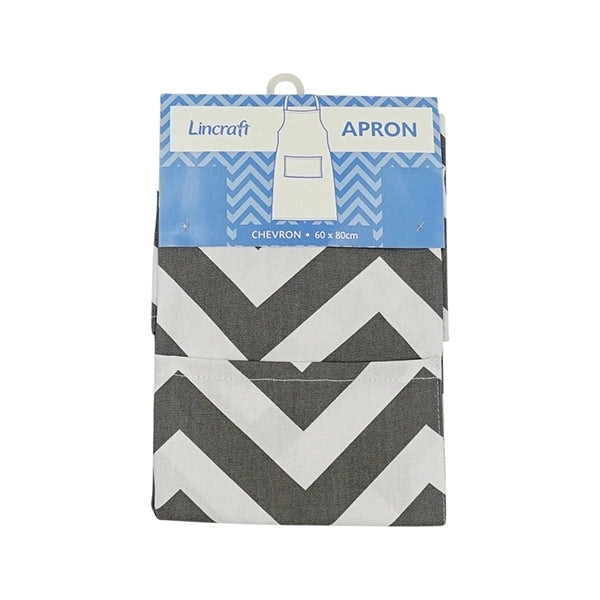 60cm x 80cm Apron, Grey- Chevron