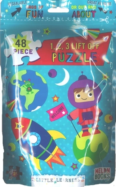 Melon Books 48-Piece Puzzle Bags, 1,2,3 Lift Off- 36.3cmx26.5cm