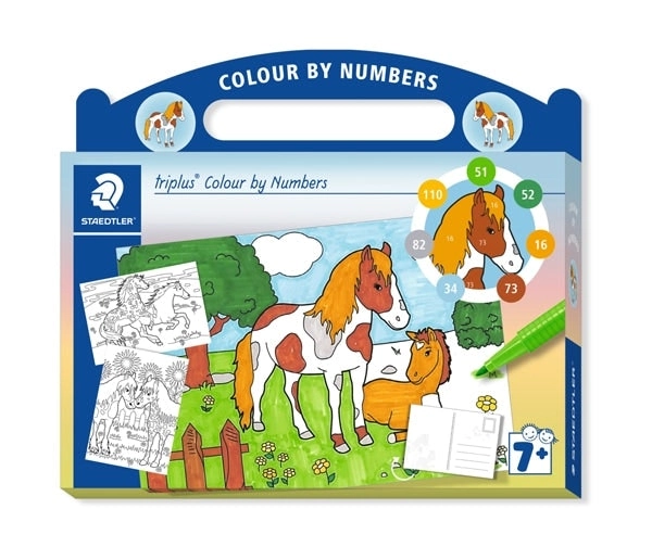 Staedtler Triplus Colour by Numbers, Horses- 13pc