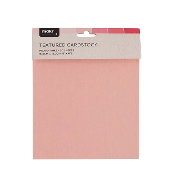 Makr 6x6 inch Round Textured Cardstock, Proud Pinks- 30pk