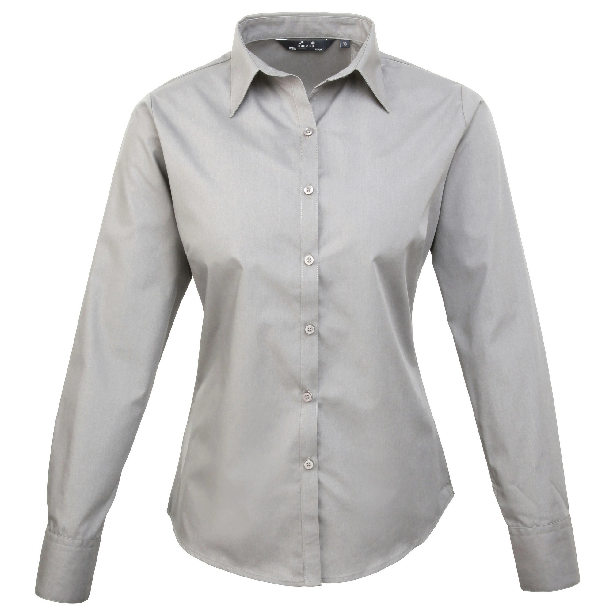 Premier Womens/Ladies Poplin Long Sleeve Blouse / Plain Work Shirt