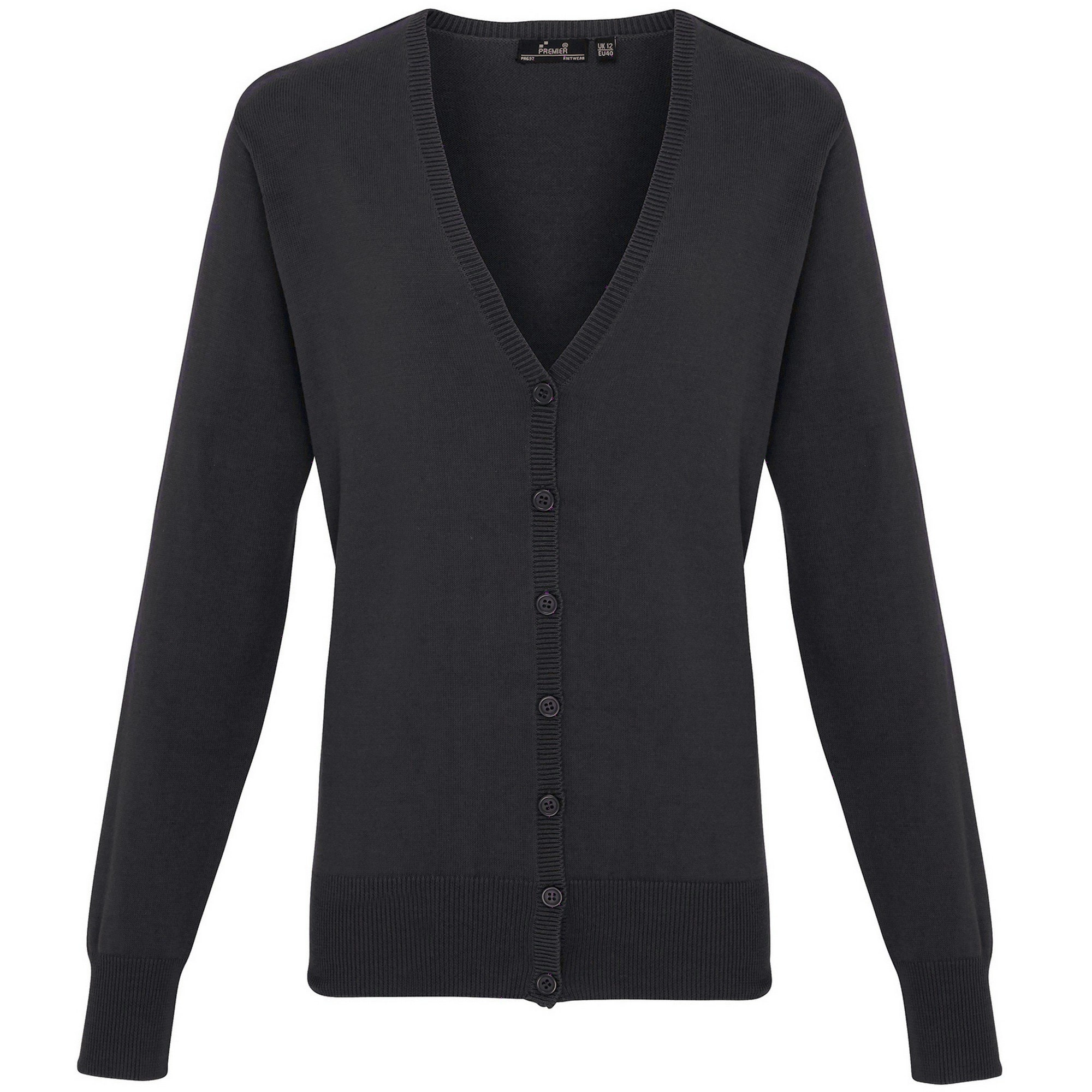 Premier Womens/Ladies Button Through Long Sleeve V-neck Knitted Cardigan