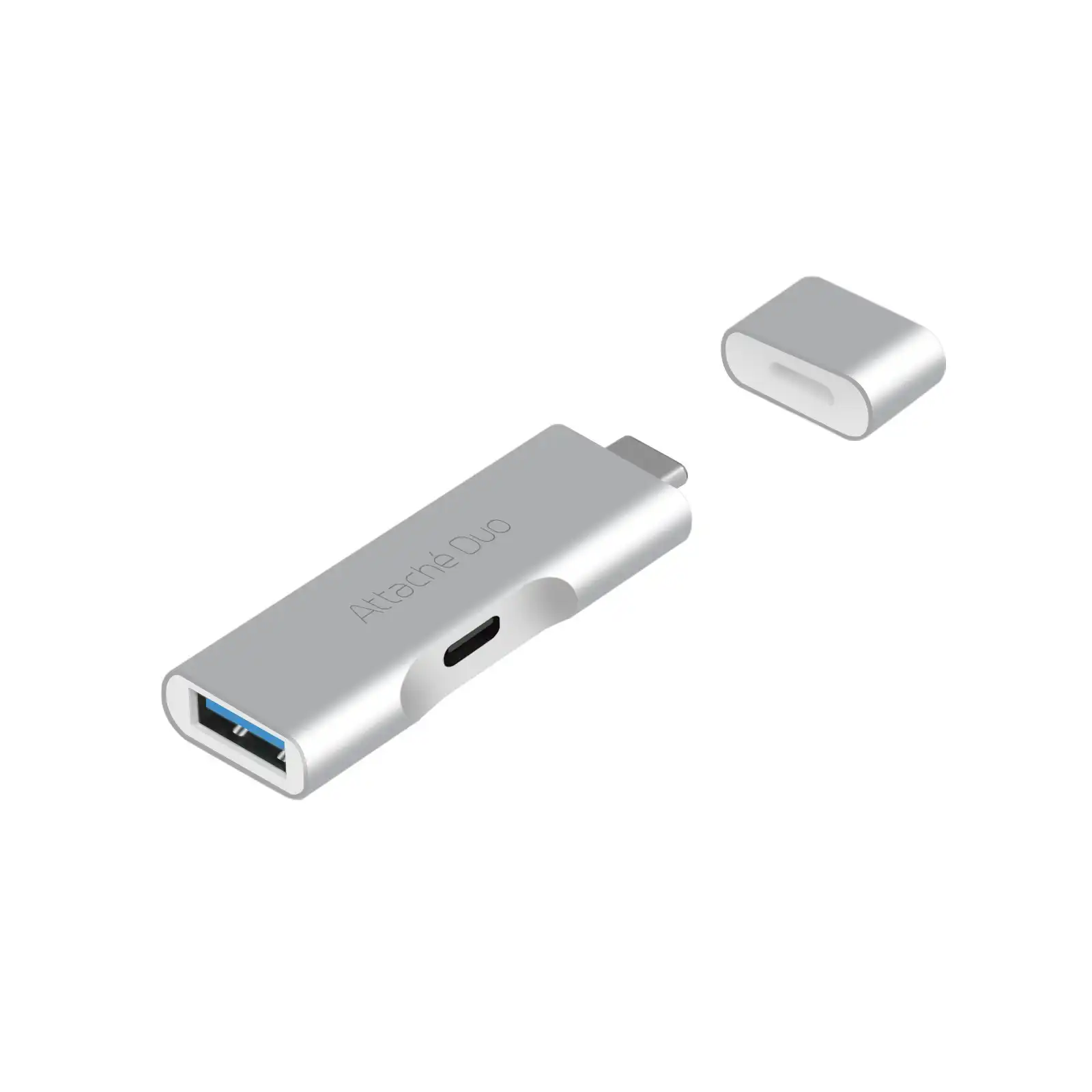mBeat Attach Duo Type-c To Usb 3.1 Adapter With Usb-c Port - Grey