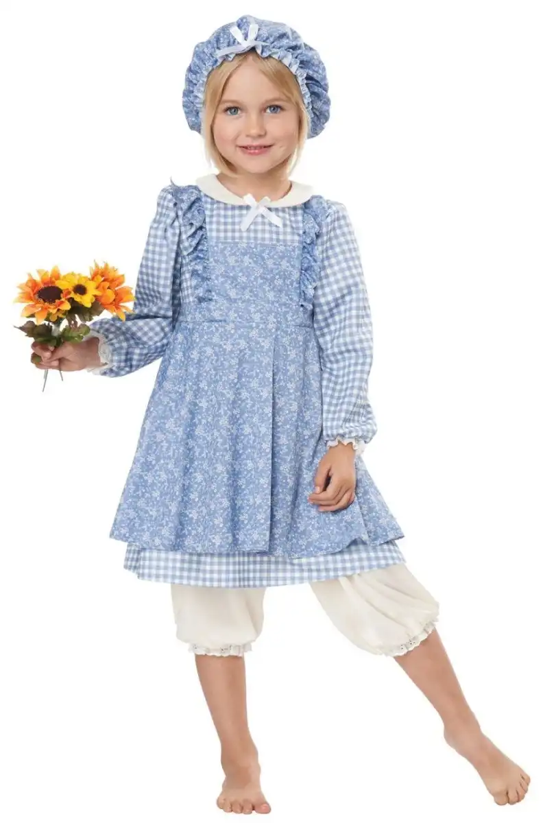 Blue Little Prairie Girl Toddler Costume