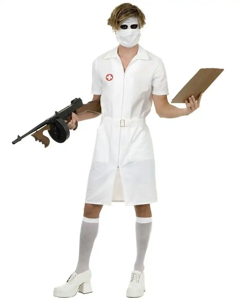 Twisted Joker Nurse Zombie Mens Costume