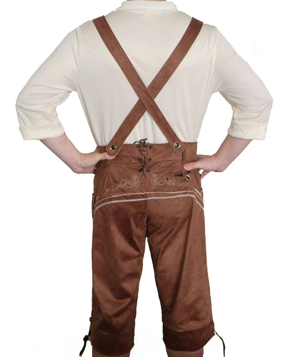 Brown Suede Lederhosen Oktoberfest Mens Costume