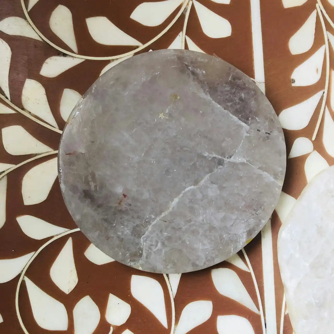 Zohi Interiors Natural Agate Coaster in Grey