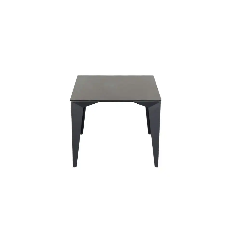 Raimon Furniture Alexandra Modern Square End Lamp Side Table Ceramic Metal Frame - Nero