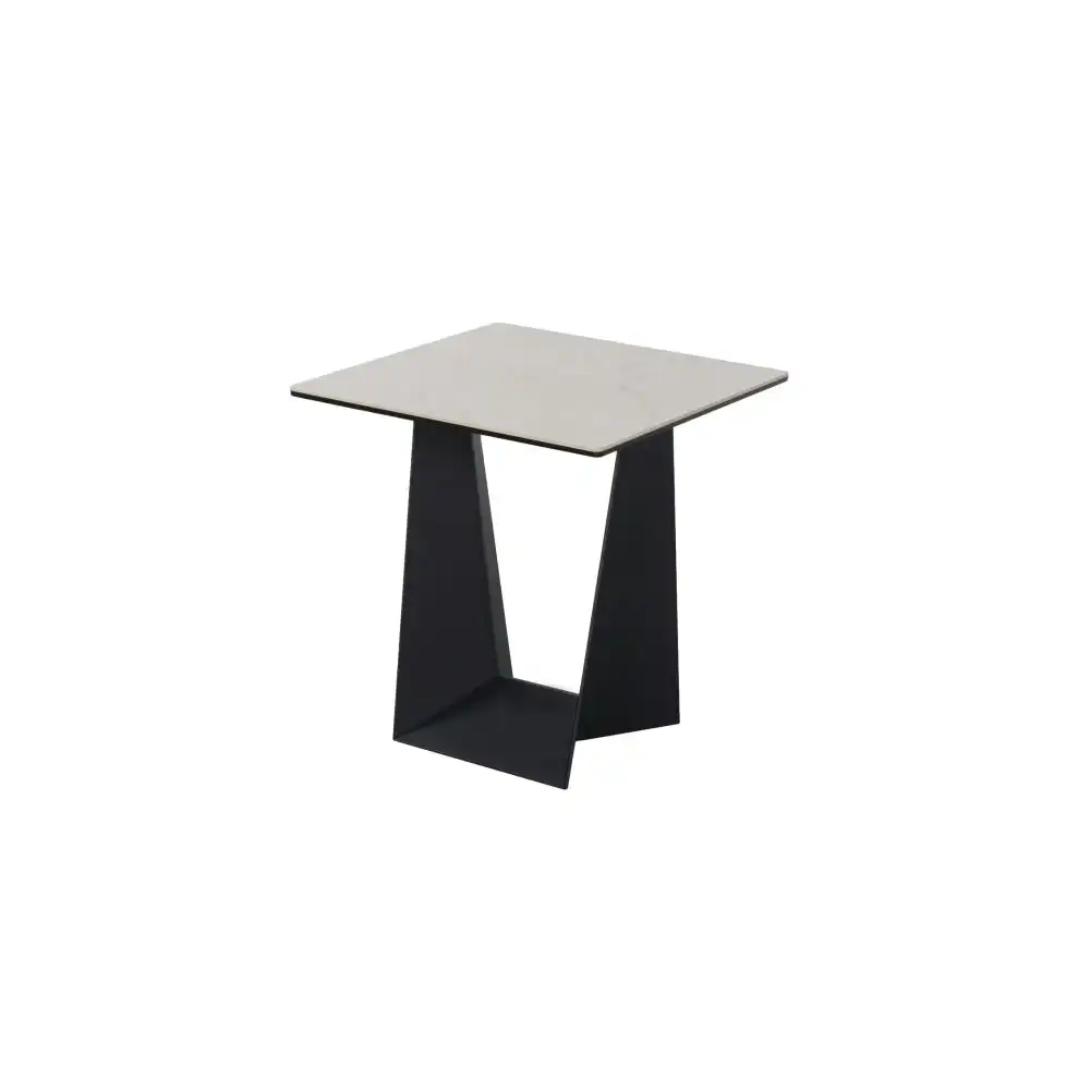 Arianna Modern Square End Lamp Side Table Ceramic - Marmo