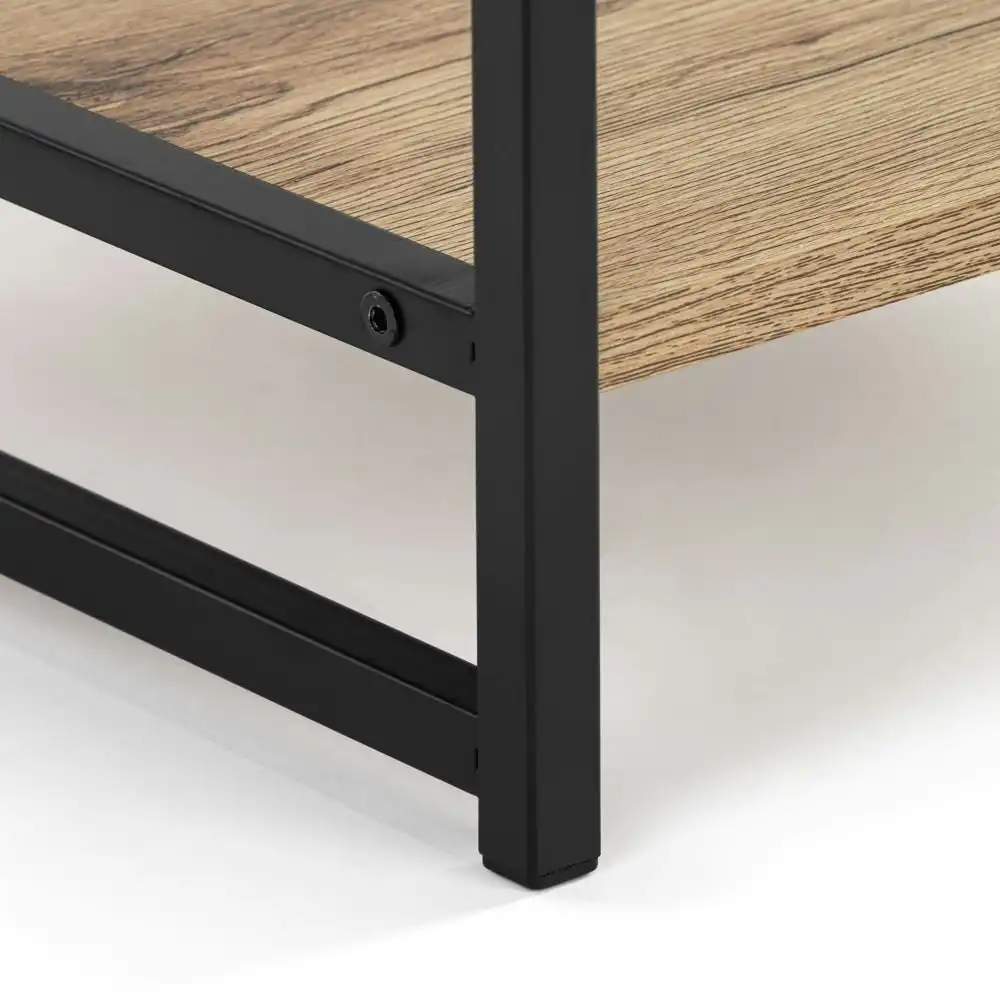 Logan Industrial Nightstand Bedside Table W/ 1-Drawer - Oak/Black