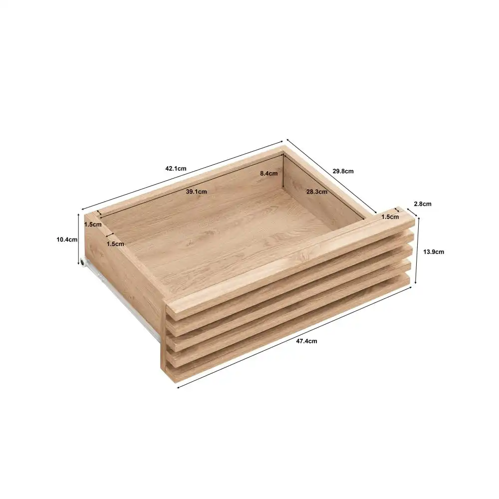 Design Square Karyn Wooden Open Shelf Nightstand Side Bedside Table W/ 1-Drawer - Oak