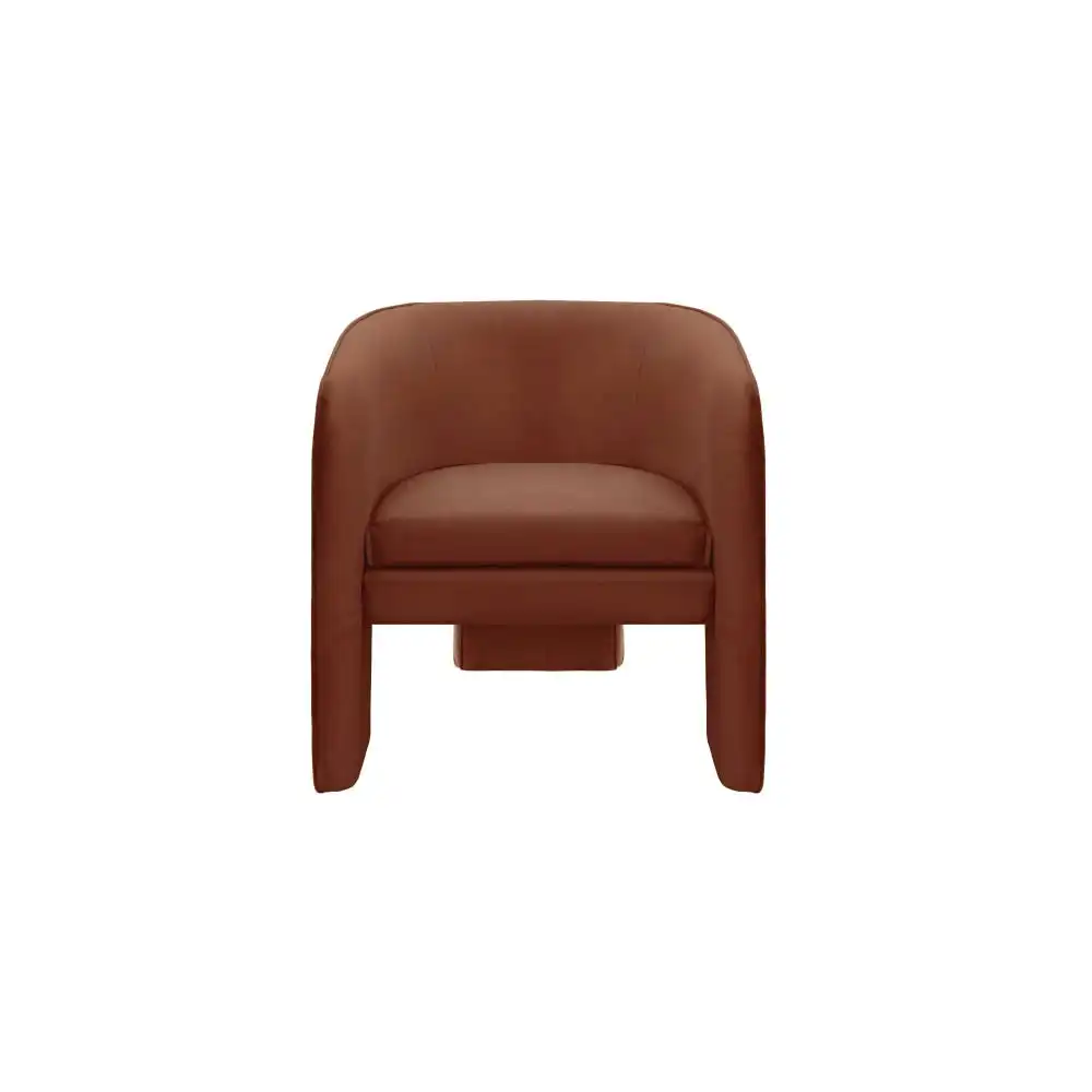 Serena Modern Velvet Fabric Occasional Lounge Accent Chair - Rust