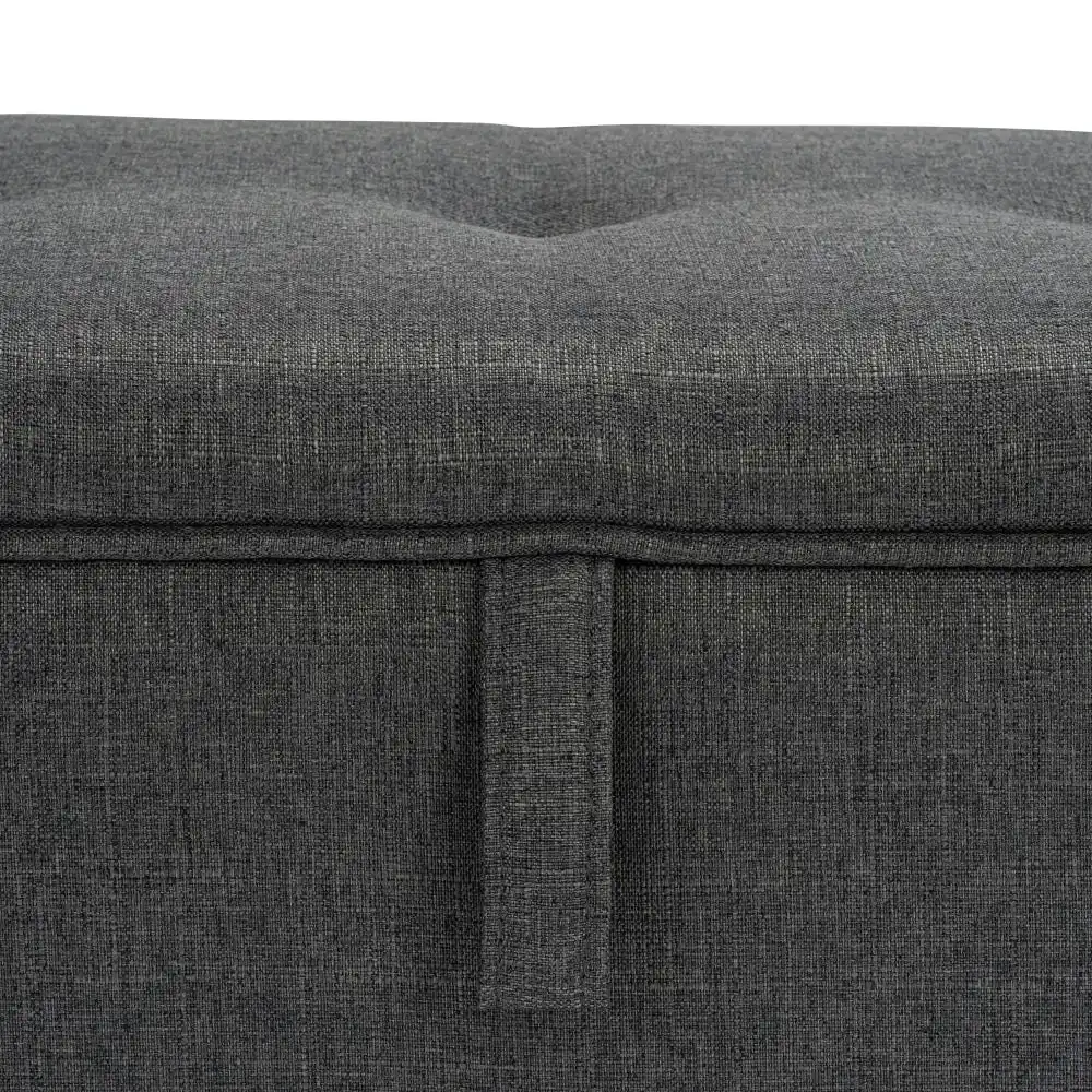 Design Square Nars Fabric Storage Ottoman Sofa Bench Foot Rest Sool Dark Grey