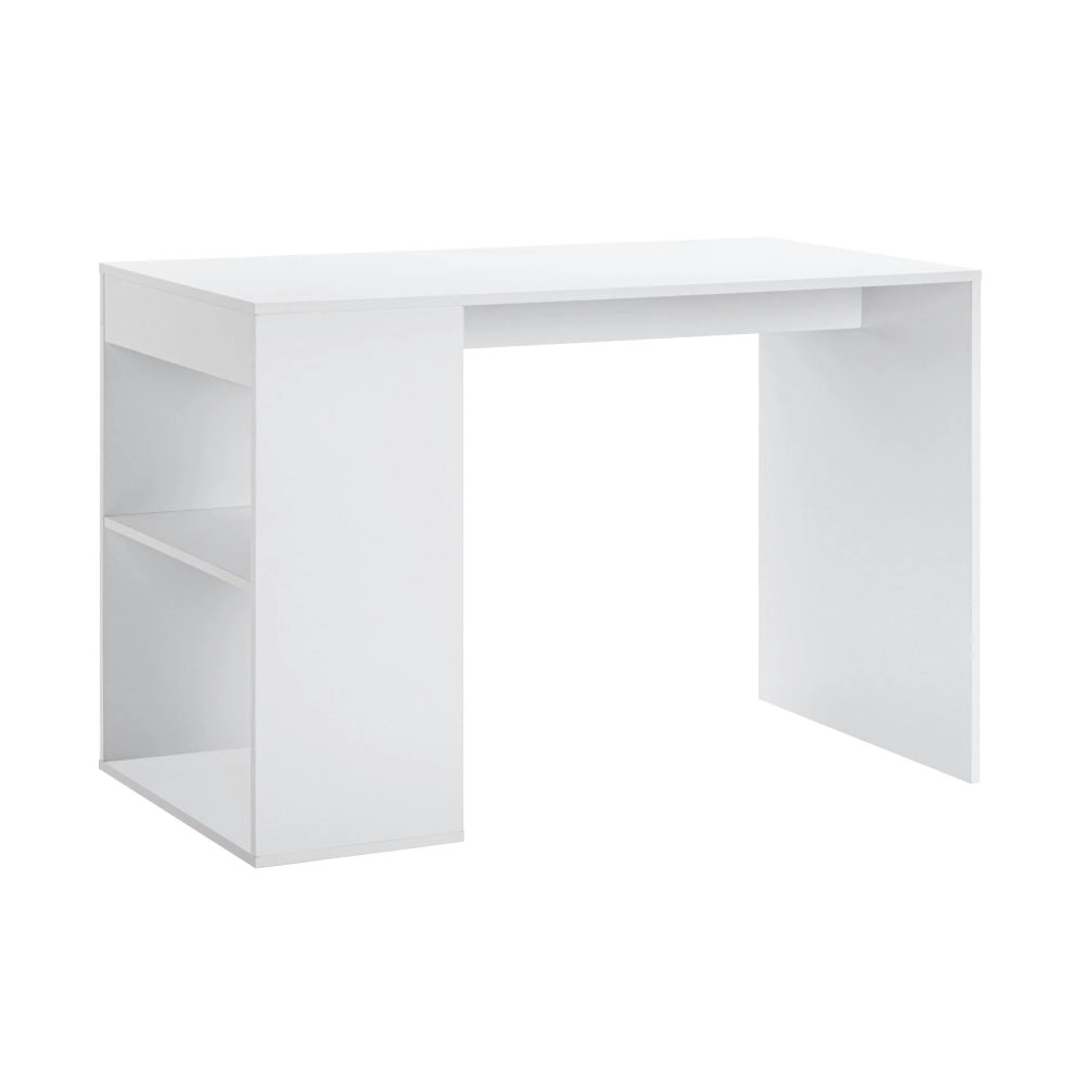 Design Square Walter Wooden Study Computer Working Task Office Desk Table W/ 2-Shelves White