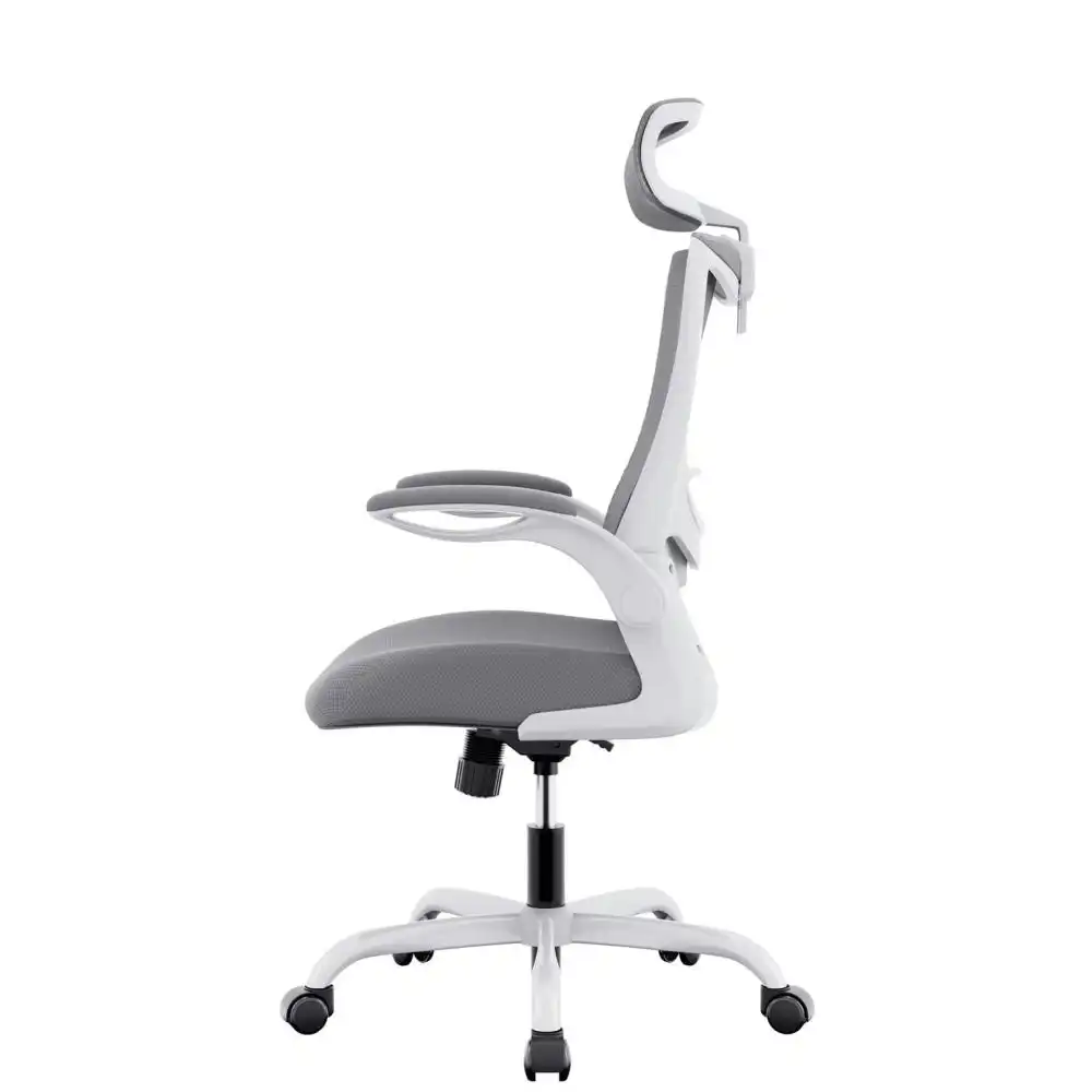 MONA Mesh Ergonomic High Back Flipped Armrest Task Computer Office Chair - Grey