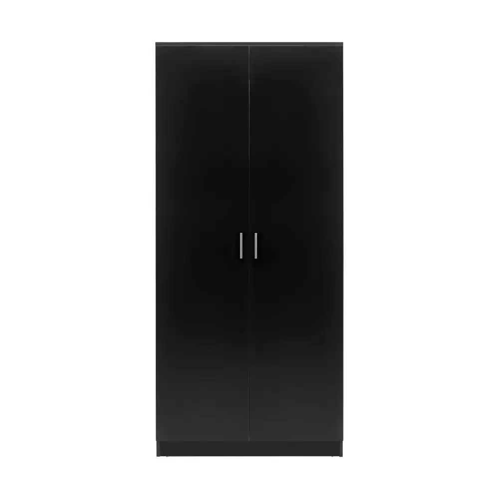 Design Square Monica 5-Tier Multi-Purpose Cupboard Tall Storage Cabinet 2-Doors Black