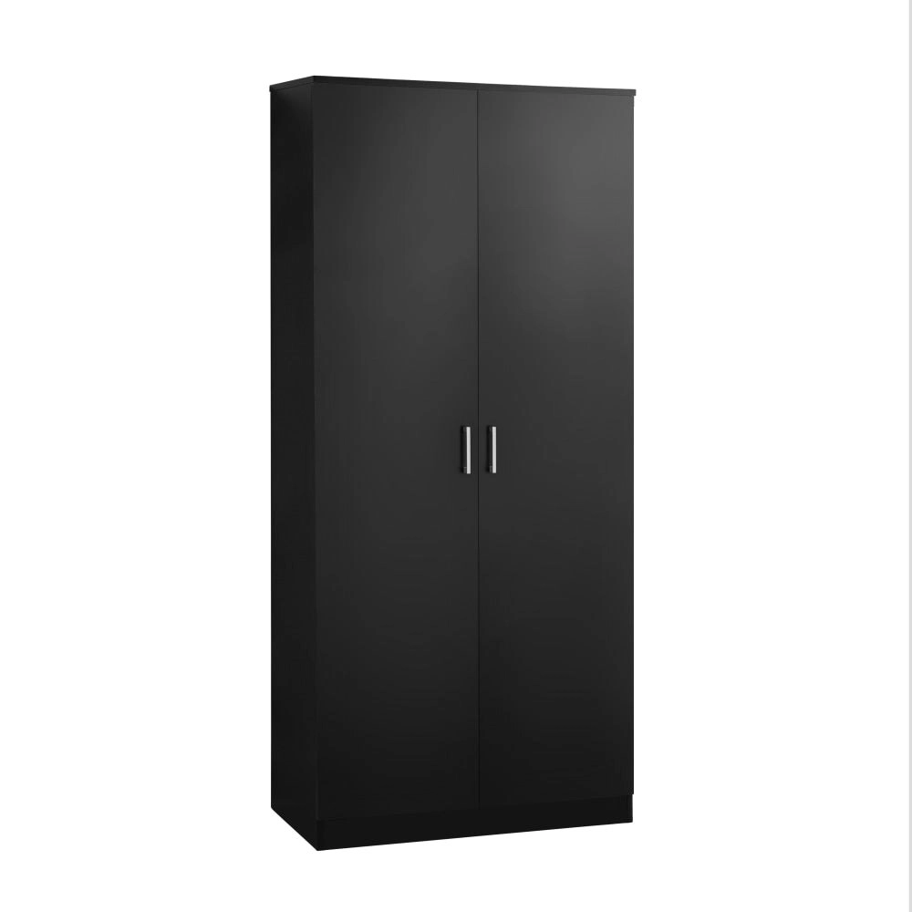 Design Square Monica 5-Tier Multi-Purpose Cupboard Tall Storage Cabinet 2-Doors Black