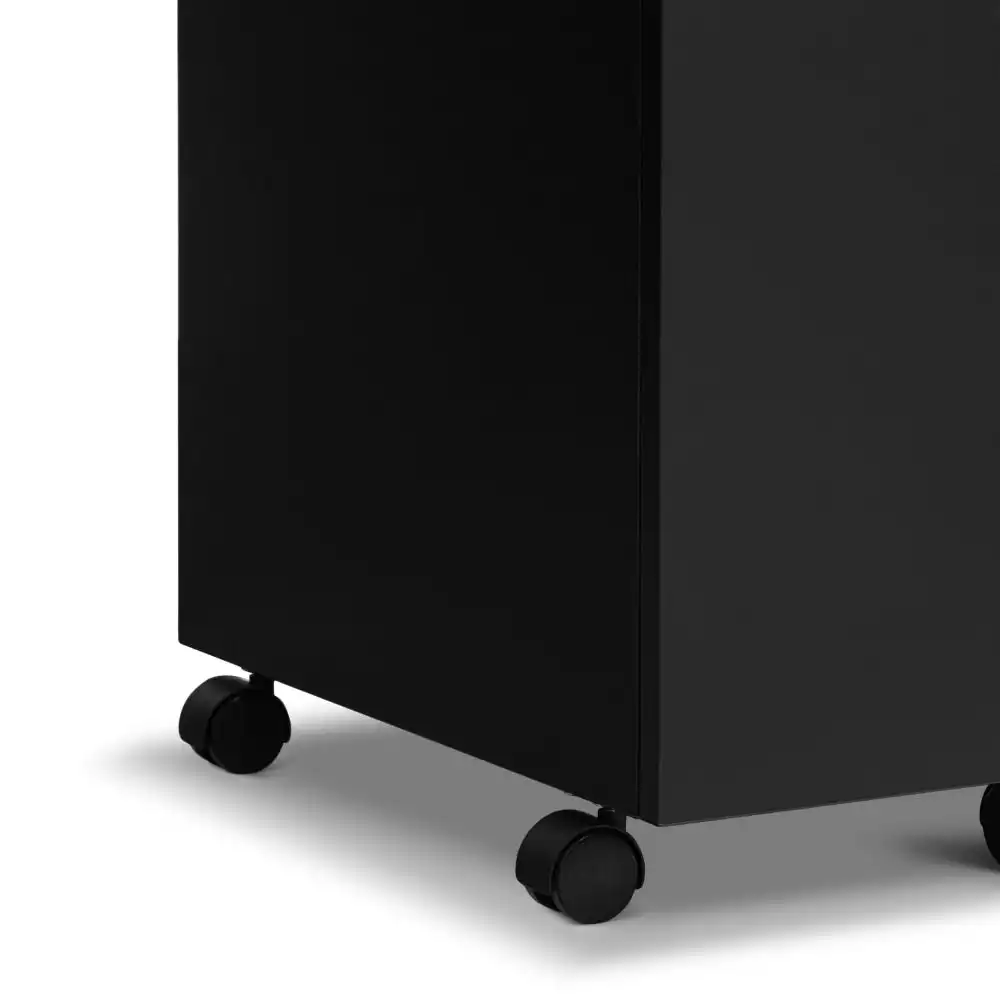 Marias Mobile Pedestal Filing Cabinet Storage Cabinet W/ 3-Drawers - Black