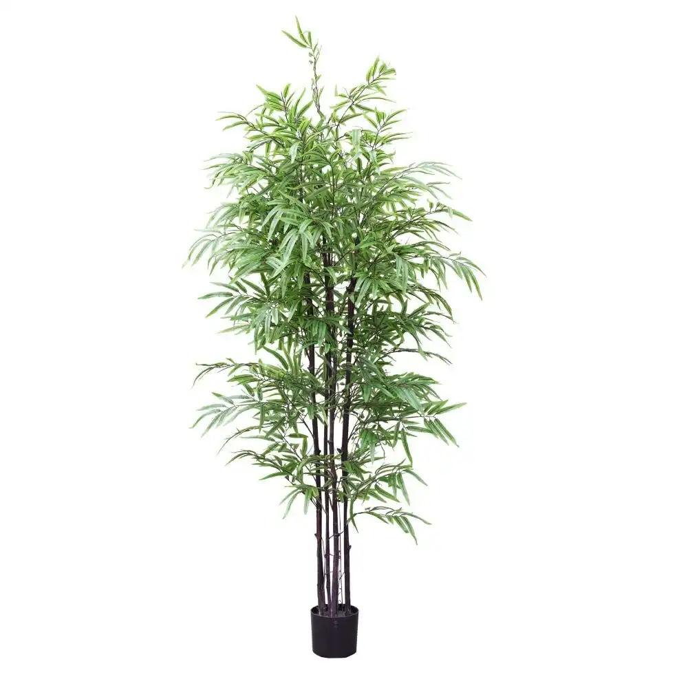 Glamorous Fusion Black Bamboo 180cm Artificial Faux Plant Tree Decorative In Pot Green