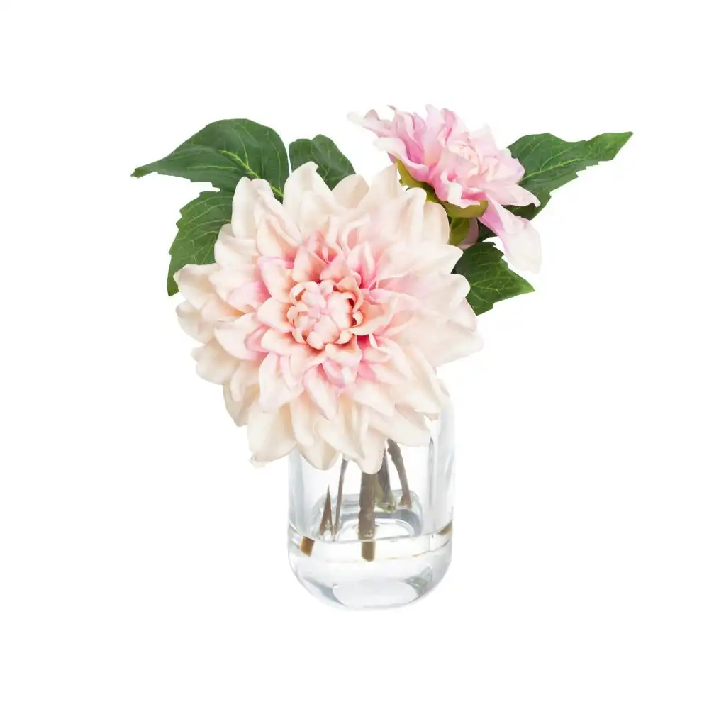 Glamorous Fusion Real Touch Mauve Dahlia 22cm Artificial Faux Plant Flower Decorative In Chanel Vase