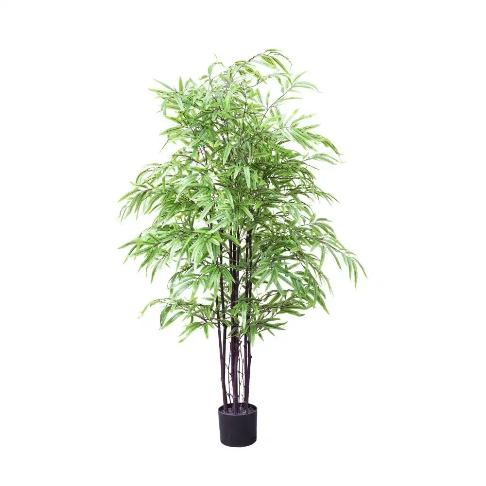 Glamorous Fusion Black Bamboo 150cm Artificial Faux Plant Tree Decorative In Pot Green