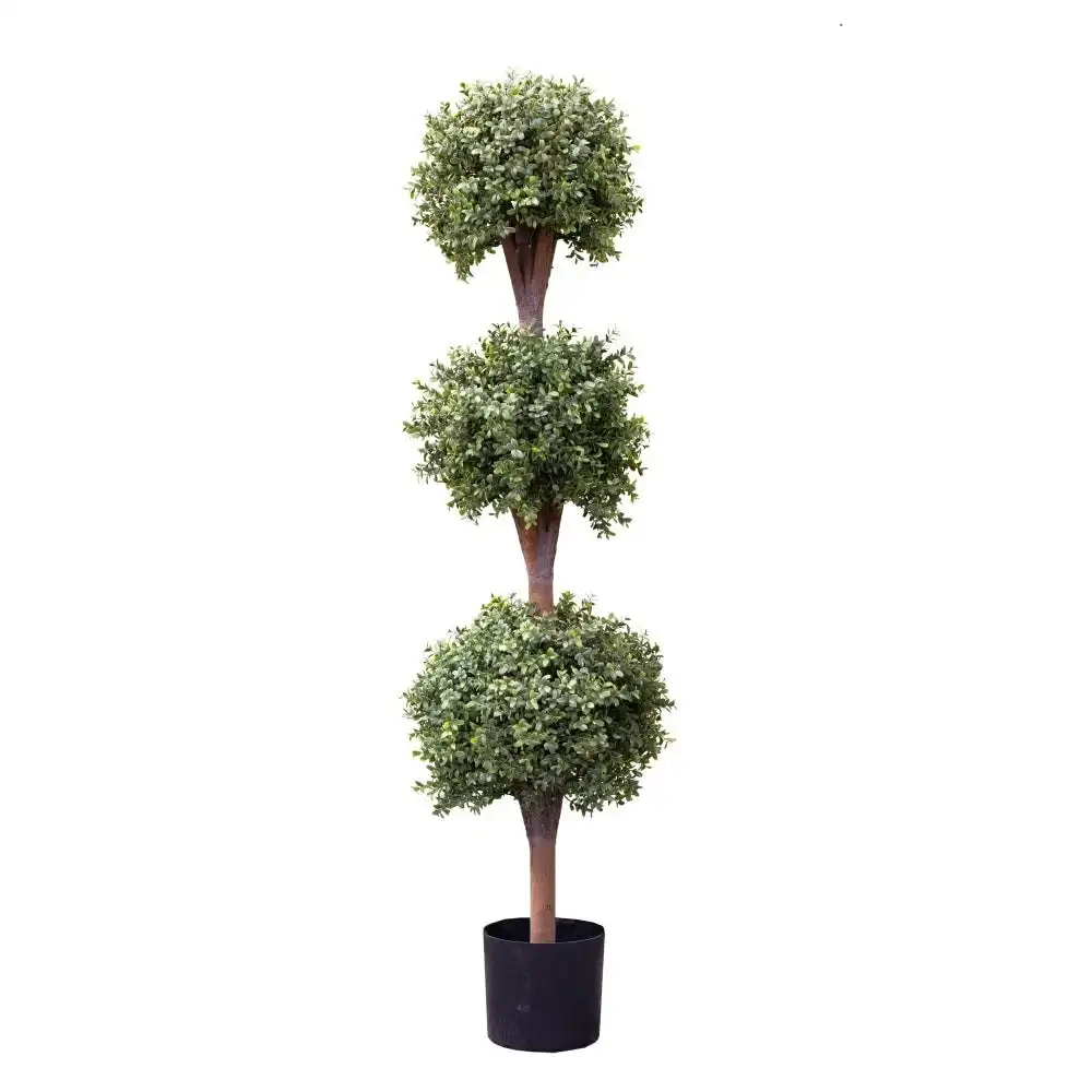 Glamorous Fusion Triple Balls Boxwood 150cm Artificial Faux Plant Tree Decorative In Pot Green