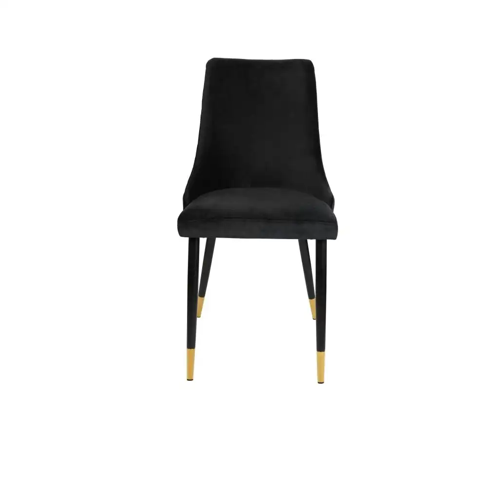 Raimon Furniture Set Of 2 Kira Velvet Fabric Modern Kitchen Dining Chair - Black