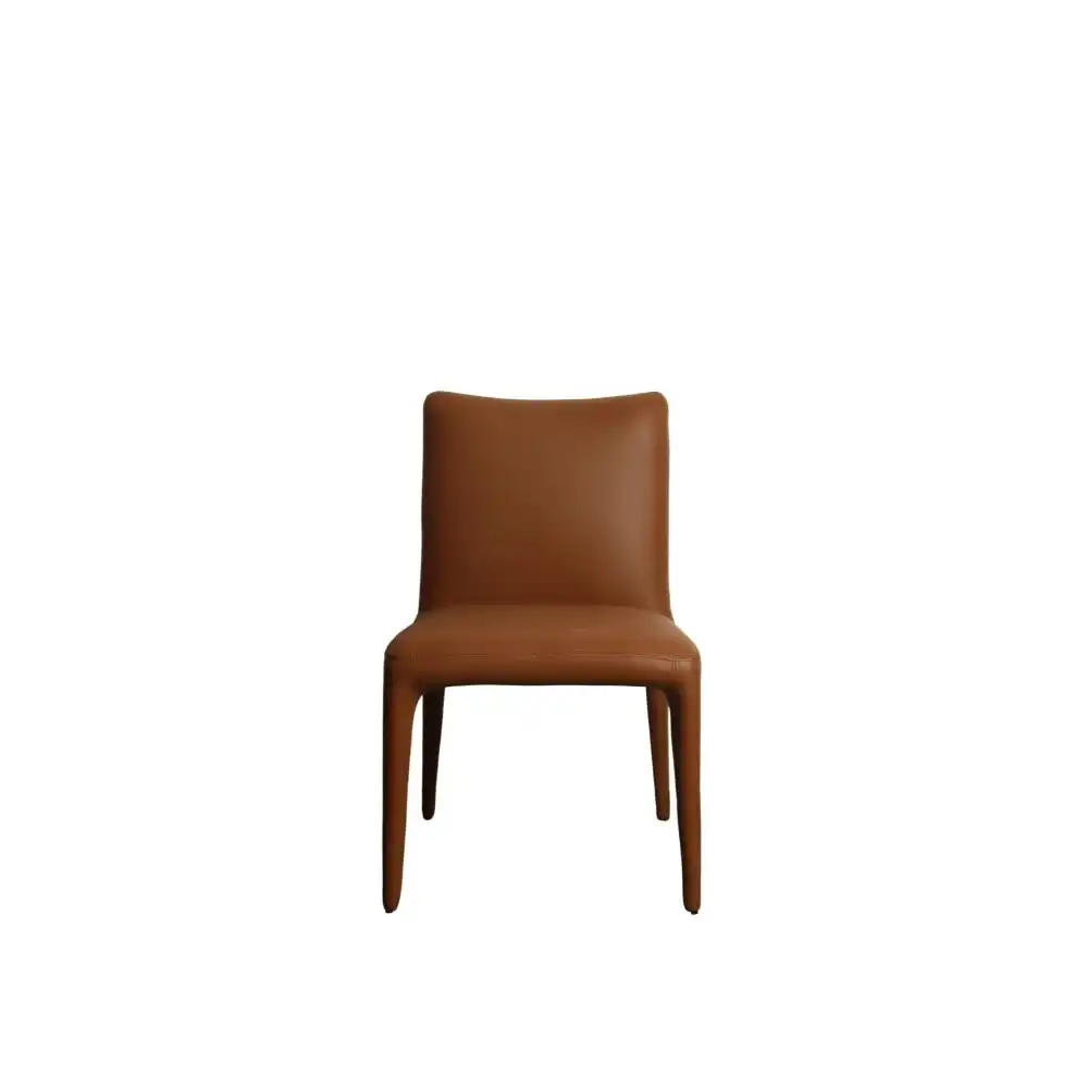 Raimon Furniture Set Of 2 Ludo Modern Eco Leather Kitchen Dining Chair - Tan