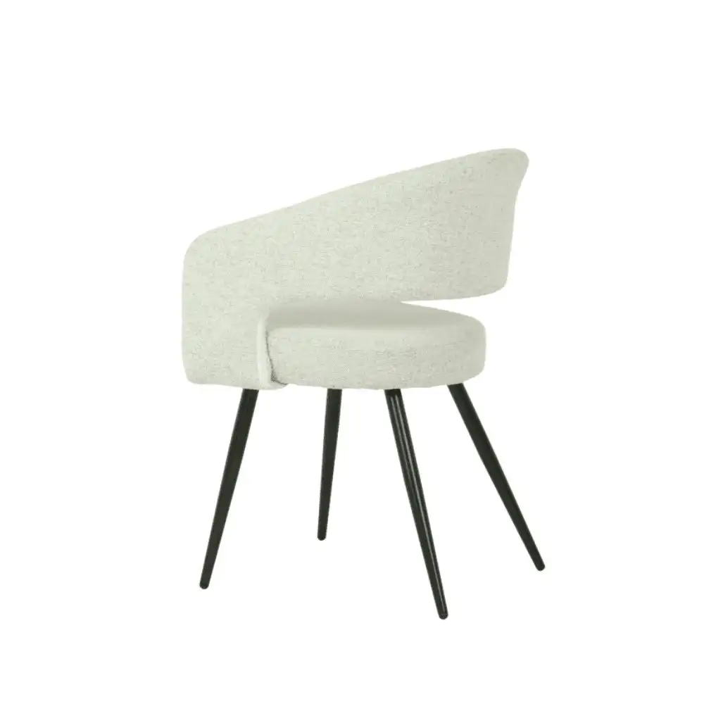 Set Of 2 Merril Modern Boucle Fabric Kitchen Dining Chair - Sand