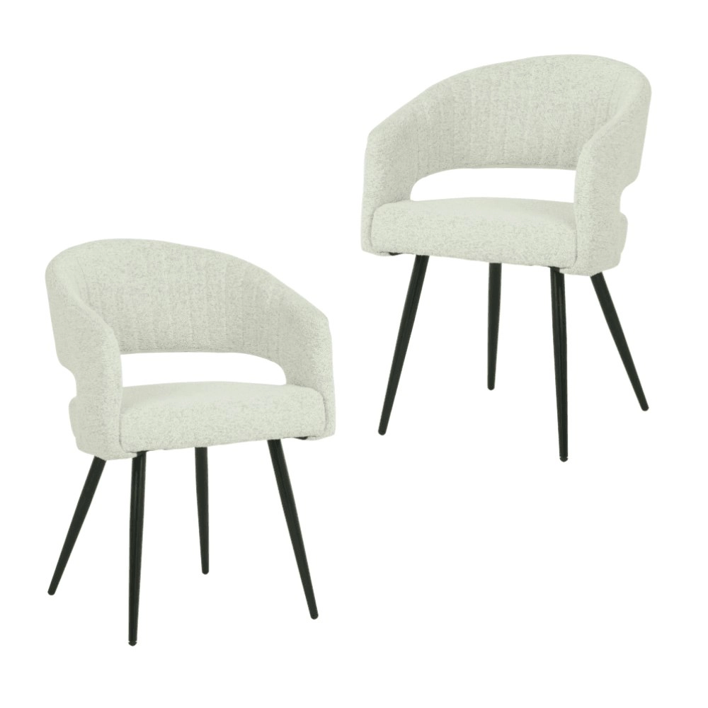 Raimon Furniture Set Of 2 Merril Modern Boucle Fabric Kitchen Dining Chair - Sand