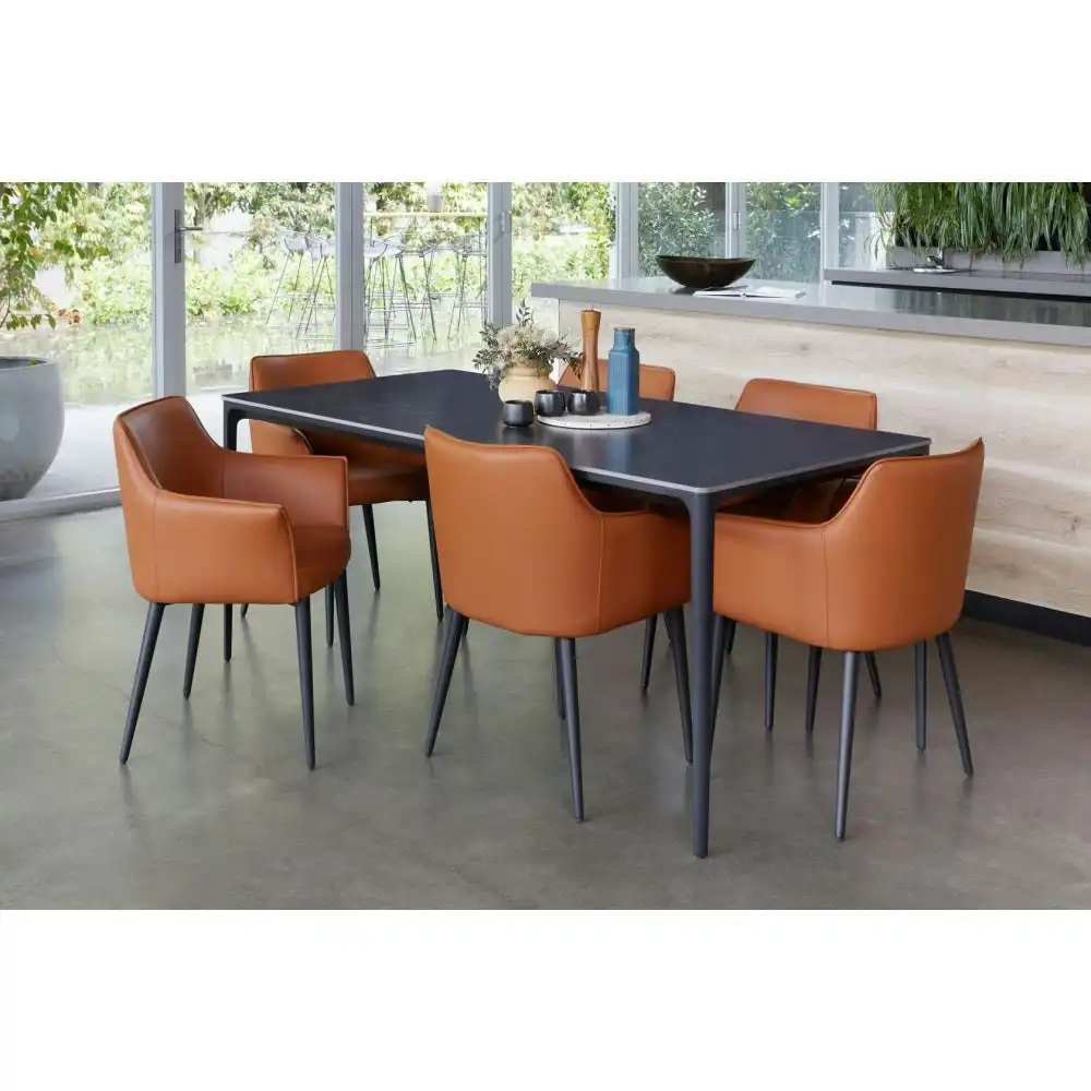 Raimon Furniture Vincenzo Large Rectangular Kitchen Dining Table Ceramic 180cm - Grey Stone