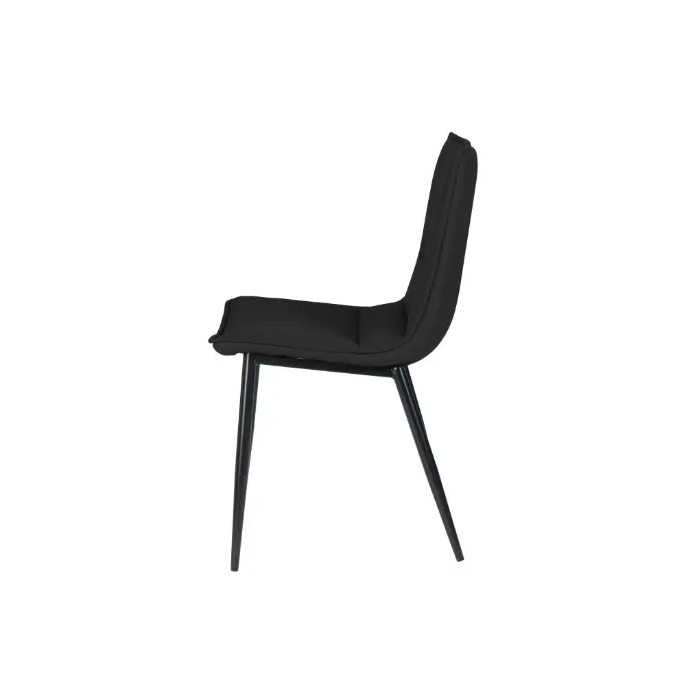 Raimon Furniture Set Of 2 Kairis Eco Leather Kitchen Dining Chair Metal Legs - Black