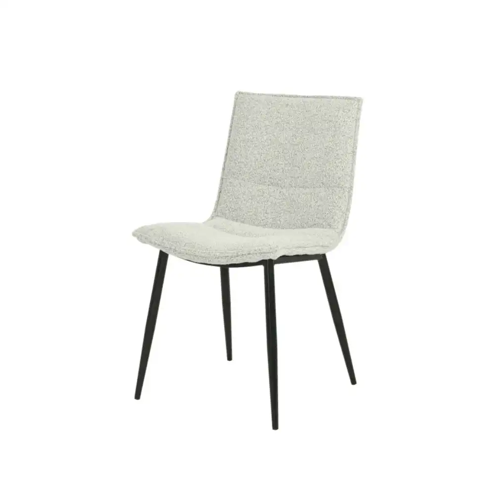 Set Of 2 Kairis Boucle Fabric Kitchen Dining Chair Metal Legs - Natural