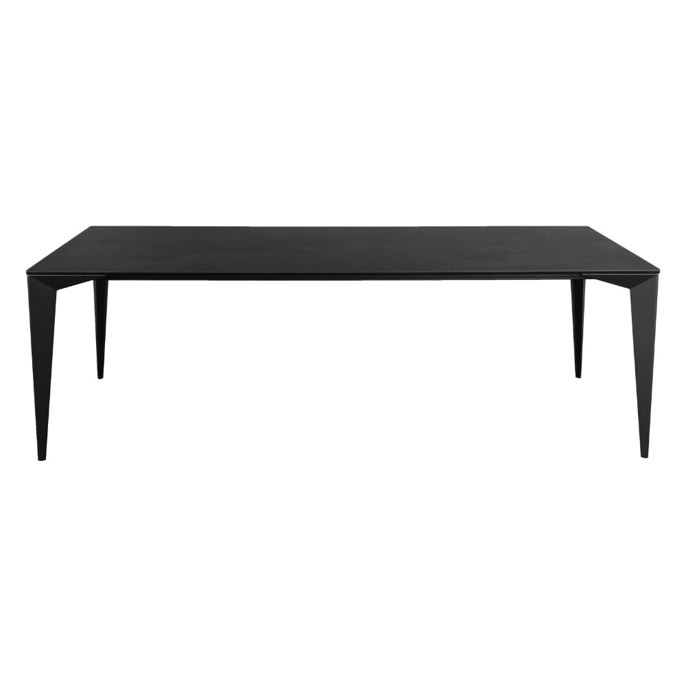 Raimon Furniture Alexandra Large Modern Rectangular Kitchen Dining Table Ceramic Metal Frame 240cm - Nero